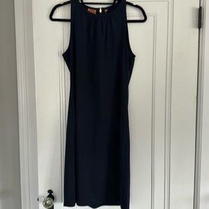 Navy Tory Burch shift dress with gold accent